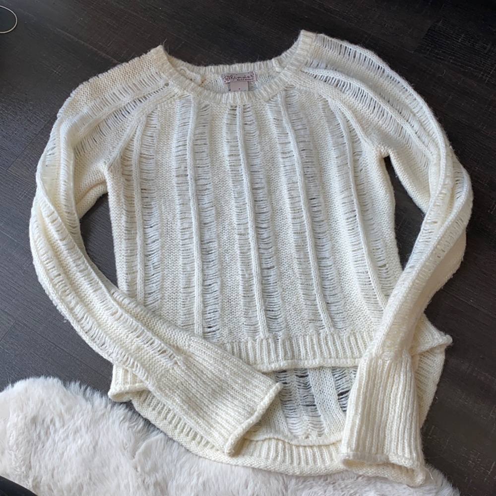 White knit sweater